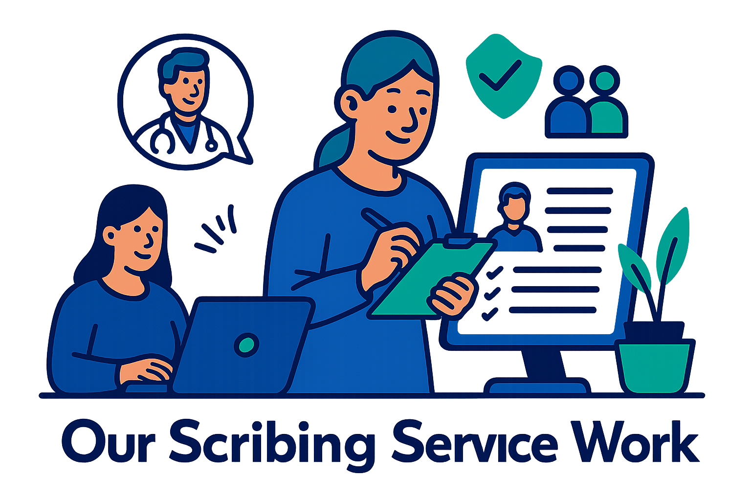 Illustration showing scribing workflow